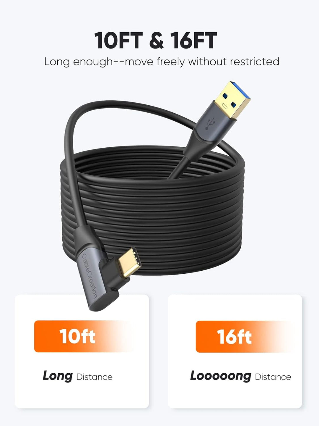Kompatibel mit Quest 2 Link Kabel 3M, CableCreation USB C Kabel Schnellladung 60 W, 5Gbps PC Datenüb
