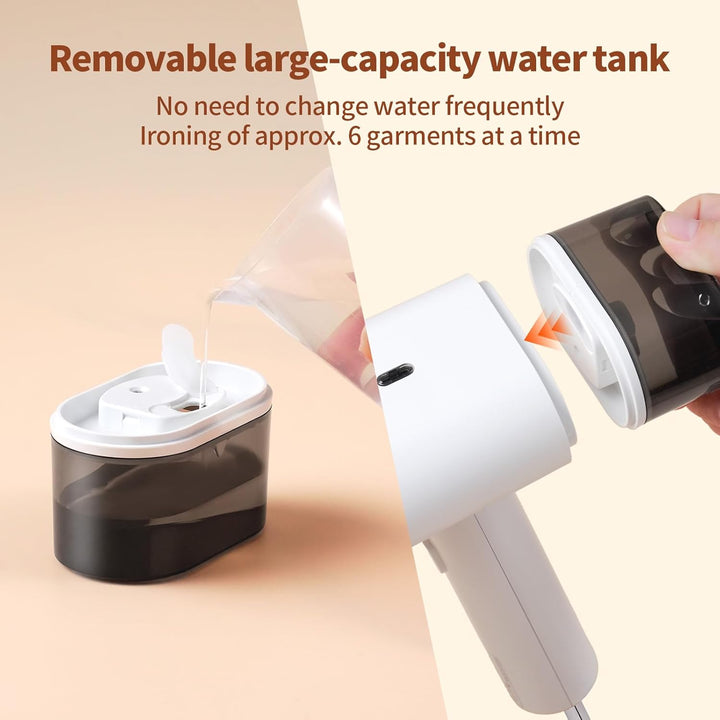Dampfer für Kleidung,Handdampfer mit horizontalem und vertikalem Dampfen, 20s Aufheizen 120ml Wasser