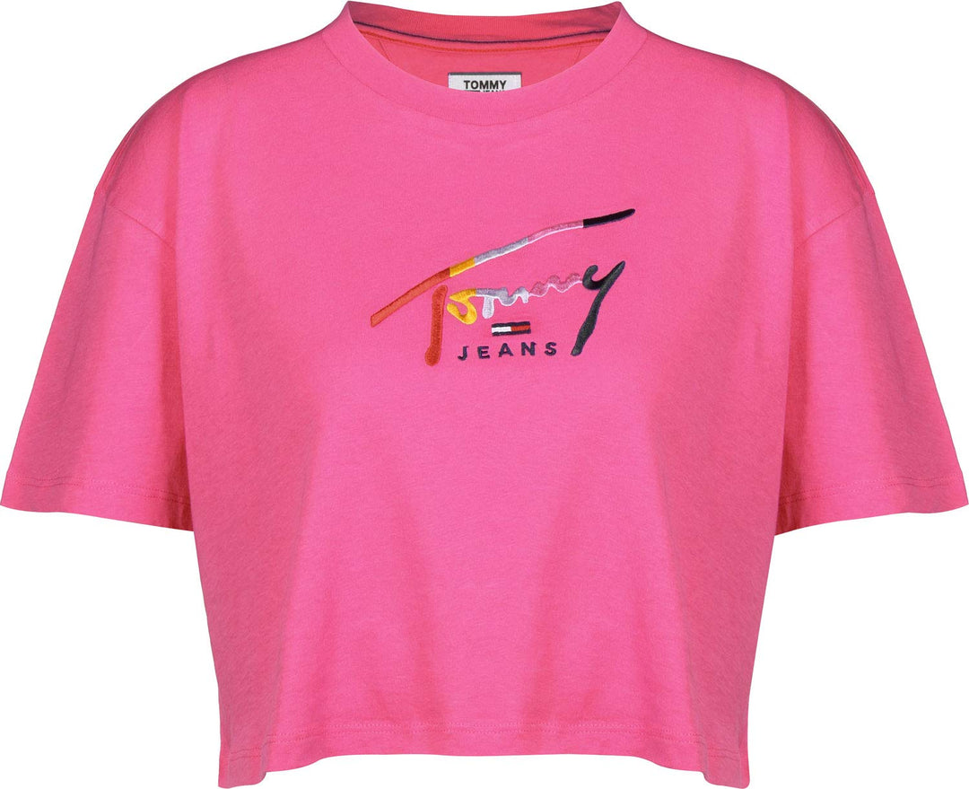 Tommy Hilfiger TJW Cropped Tommy Script Tee, Uni((573)), Gr. M
