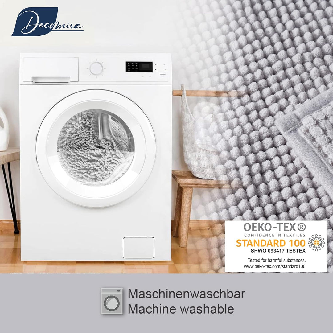 Badematte rutschfest | Als Badteppich Set kombinierbar | Badezimmer-Teppich Bad-Vorleger waschbar au