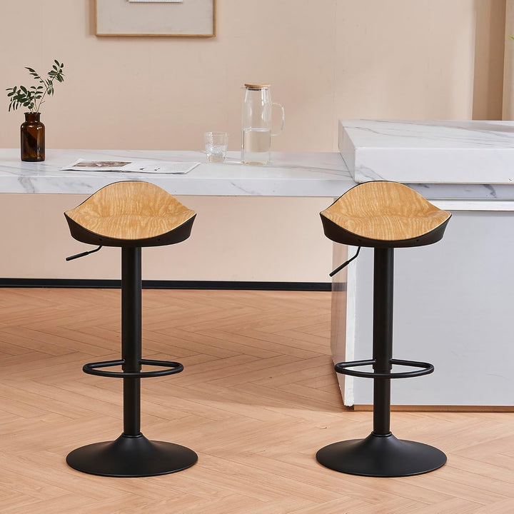 YOUNIKE Barhocker 2er Set Barstuhl Höhenverstellbar 360°Drehbar Küchenhocker mit Fussstütze, Tresenh