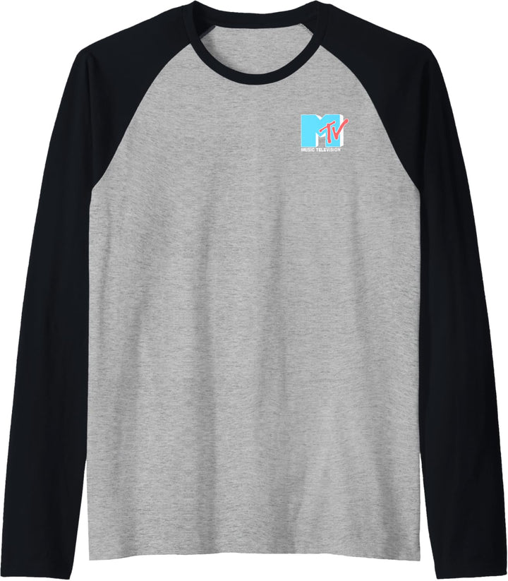 MTV Tiny Logo Solid Light Blue Raglan