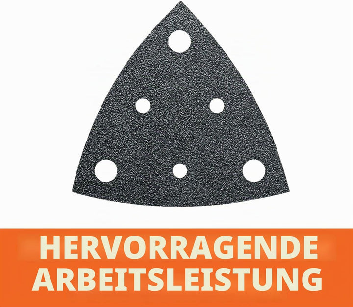 Fein Schleifblätter Korn 80, 50 Stück (gelocht, Kantenlänge 80 mm, Korund-Schleifkörner + Vollkunsth