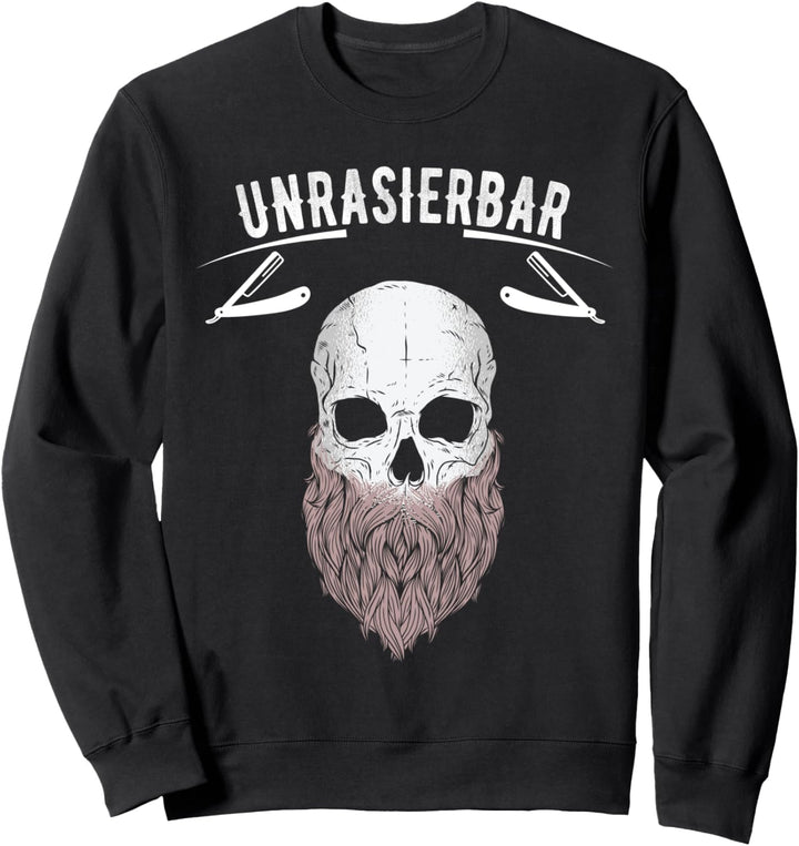 Unrasierbar Bärtiger Mann Totenkopf Mann mit Bart Rasierer Sweatshirt