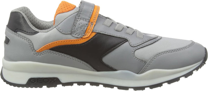 Geox Jungen J Pavel A Sneaker 24 EU Grey Orange, 24 EU Grey Orange