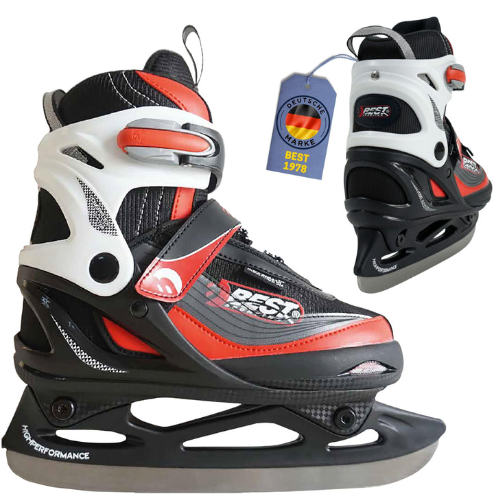 Best Sporting Schlittschuhe Kinder, Damen & Herren I 4-Fach verstellbare Eislaufschuhe Kinder I Soft