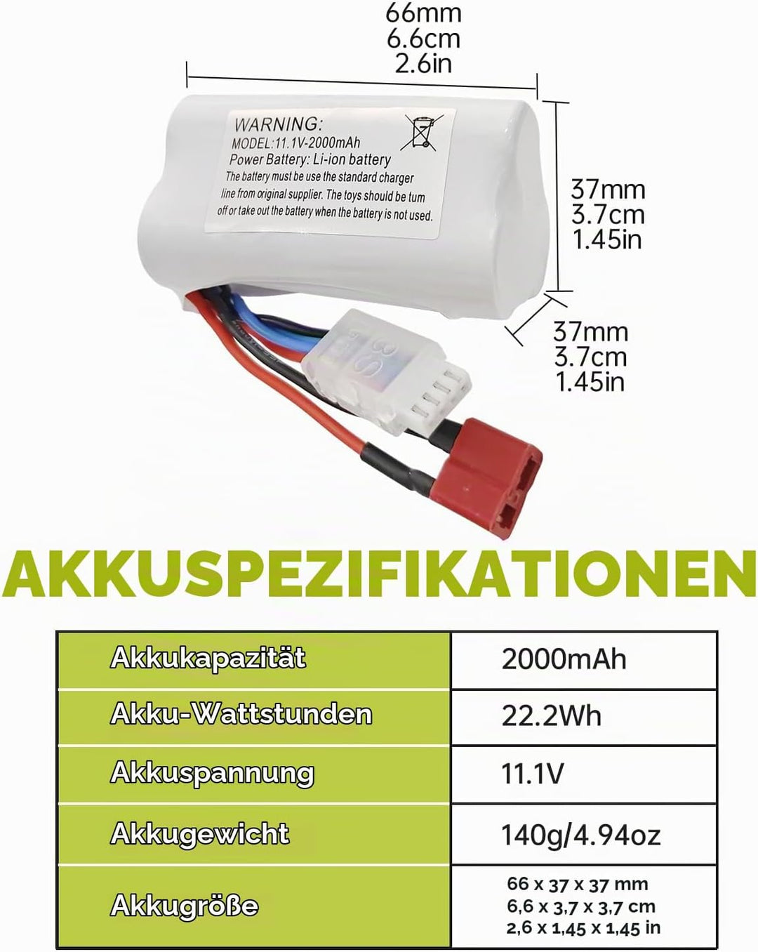 ZYGY 2PCS 11.1V 2000mAh T Plug Lithium Batterie für 210E 200E R608 2104 Brushless High Speed Wasse