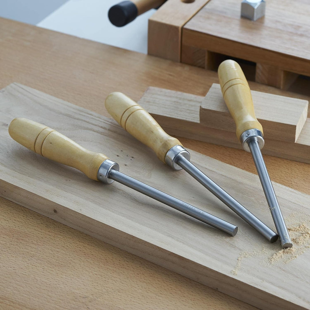 Schabhobel-Set (1 Politur+2 rechteckig+1 gebogen+1 Schwanenhals) 1 Brenner + 2 Rechteck + 1 gebogen