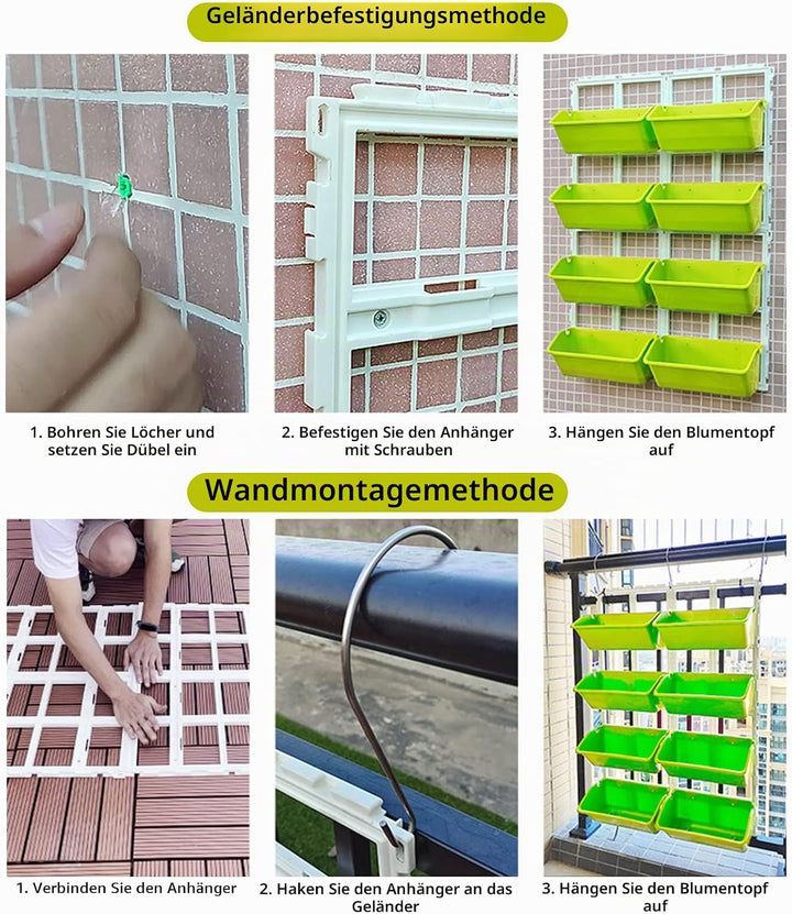 CEIEVER Hängende vertikale Wand Pflanze, Vertikaler Garten Pflanzenwand mit 8 Taschen Platzsparende