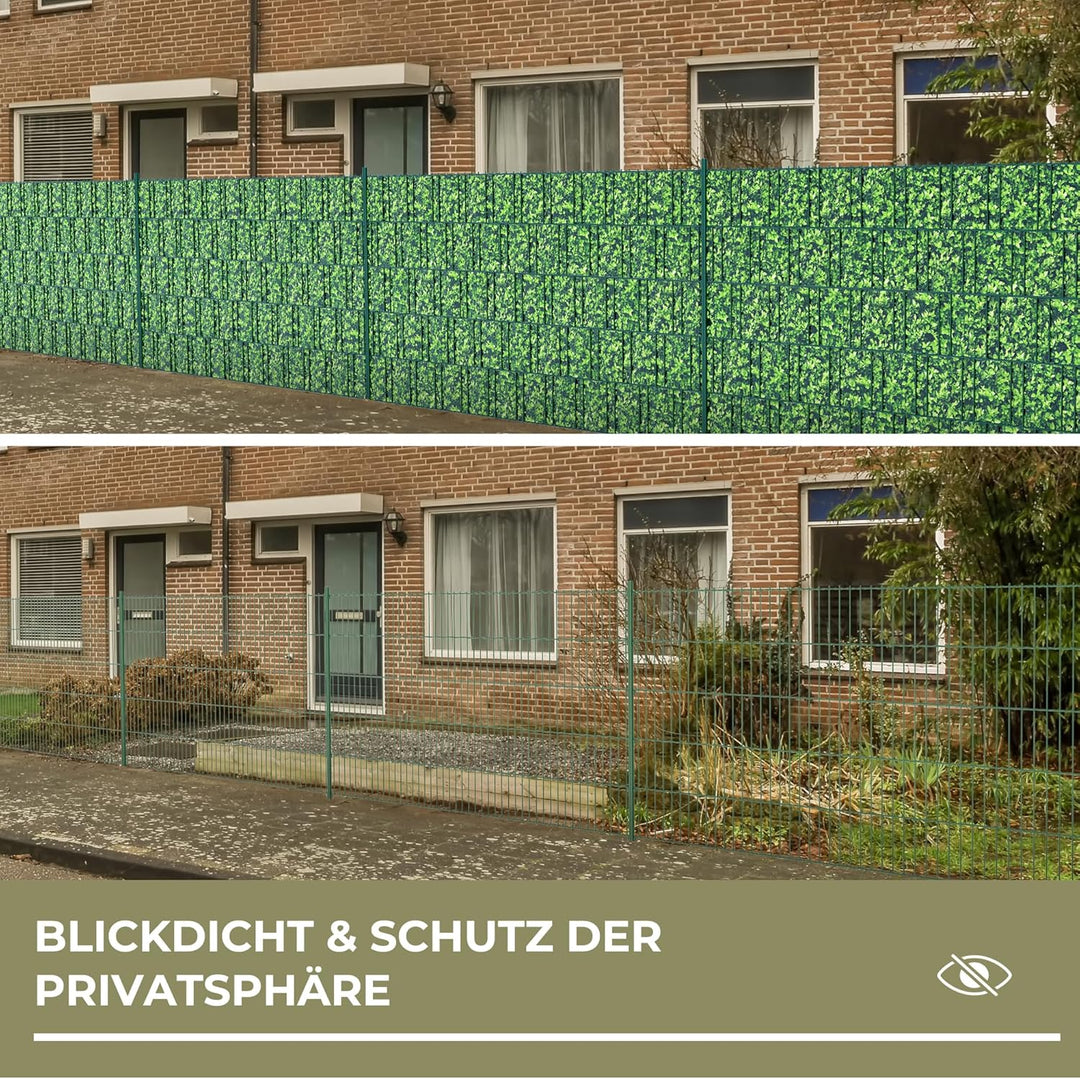 Sichtschutzstreifen Zaun 35 m x 19 cm inkl.20 Clips, PVC Sichtschutz Zaunfolie Sichtschutzstreifen D