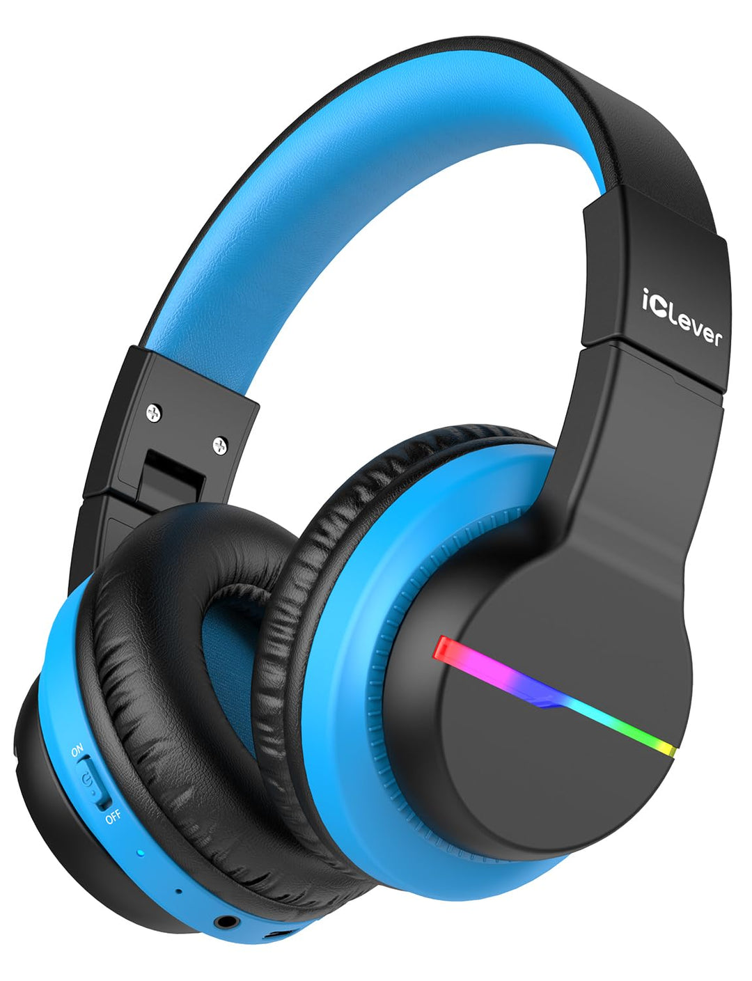 iClever Bluetooth Kinder Kopfhörer, Farbige LED-Leuchten, Kinderkopfhörer Over-Ear mit 74/85/94dB La