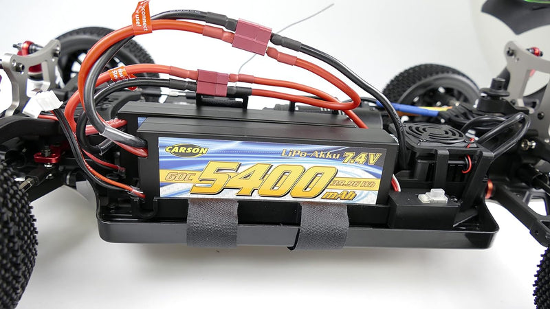 Carson 500409063 1:8 King of Dirt Buggy 4S RTR & 500608234-7,4V/5400mAh 60C LiPO Race Akku T-Pl. HC