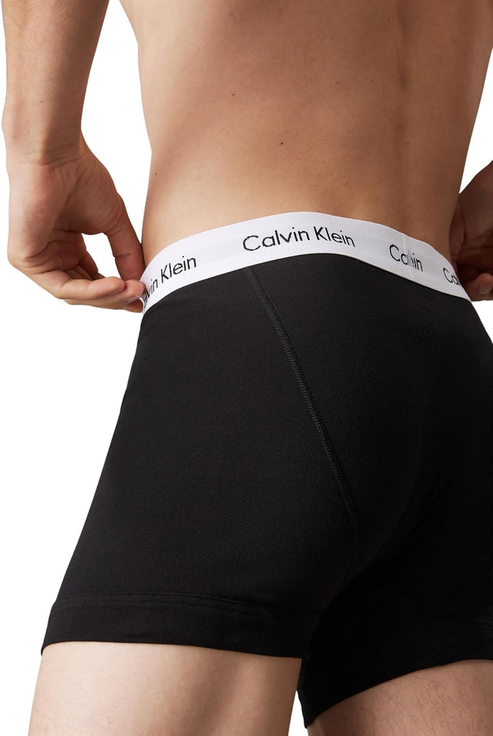 Calvin Klein Herren 3er Pack Boxershorts Trunks Baumwolle mit Stretch, Schwarz (Black), XS