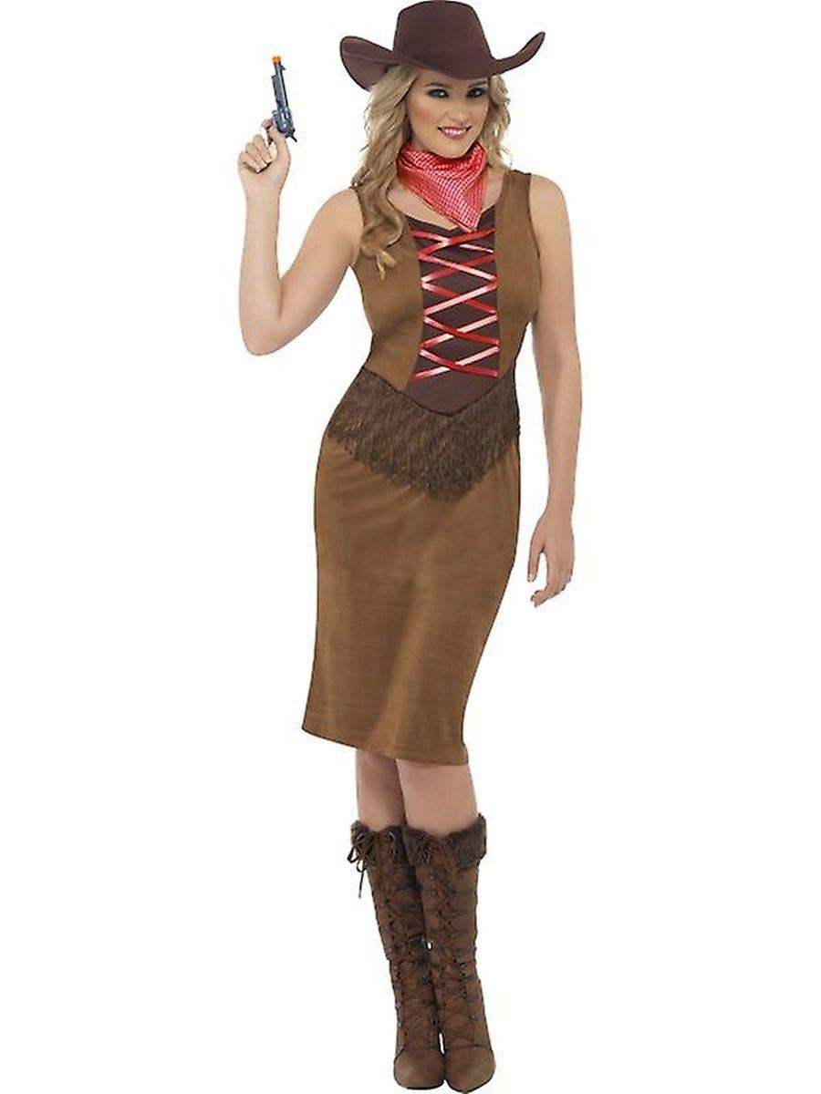 Smiffy's - Cowgirlkostüm Kostüm Cowgirl für Damen Western Kleid Fransenkleid mit