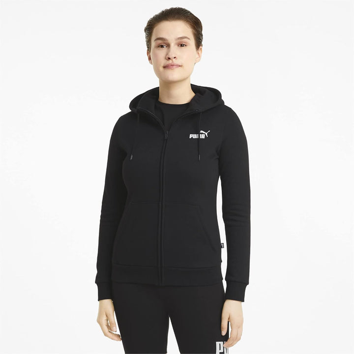 Puma Damen ESS Logo Full-Zip Hoodie FL Pullover XS Puma Schwarz, XS Puma Schwarz