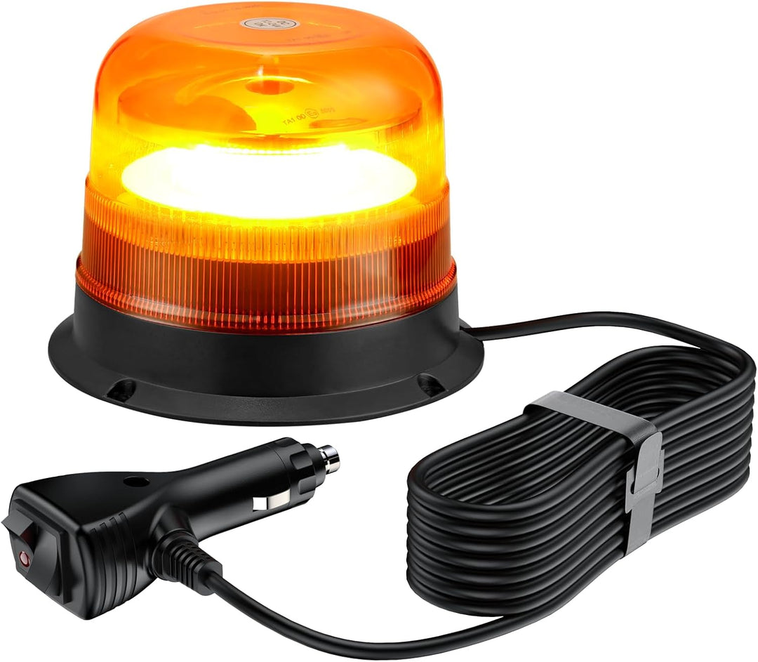 PROZOR 24LEDs Notfall Warnblinklicht mit E-Mak, 7 Blitzmodus 24W 12V/24V Rundumleuchte Wasserdicht W