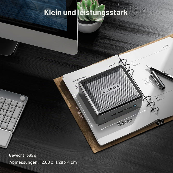 ALLIWAVA U58 Mini PC AMD Ryzen 7 5825U 16GB DDR4 512GB NVME SSD (8C/16T, bis zu 4.5 GHz), WiFi 6E &amp;