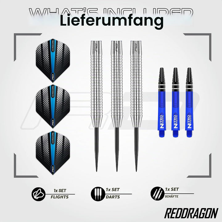 RED DRAGON Razor Edge Series Dartpfeile Tungsten Profi Steel Darts mit Flights und Schäfte 30G 3, 30