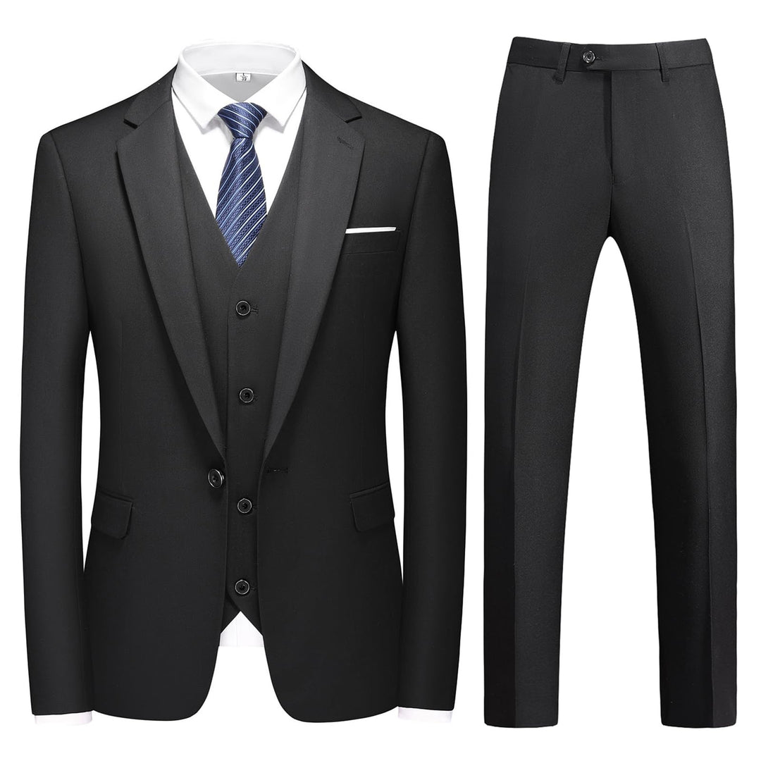 KUDMOL Herren 3-Stücke Anzug Business EIN Knopf Smoking Anzug für Männer Smoking Klassische Blazer W