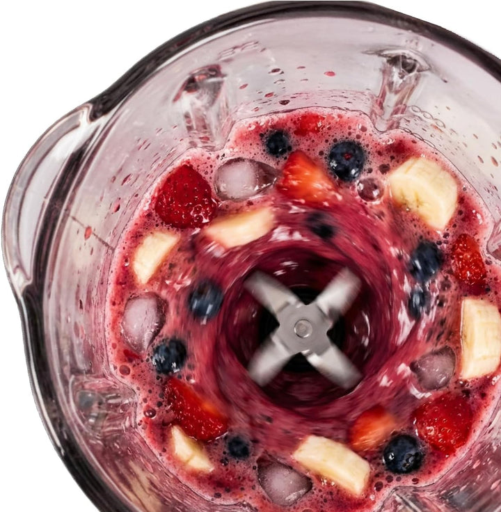 Standmixer 1000W, Glas Blender mit Ice Crush Funktion, Smoothie Mixer 1,8L, 2 Geschwindigkeiten + Pu