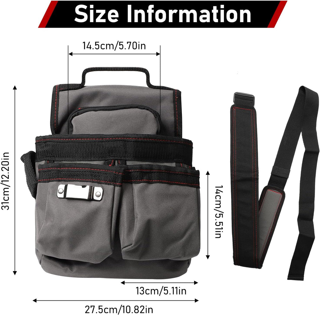 Werkzeuggürtel Herren, Magnetische Werkzeugtasche Gürtel mit 7 Taschen, Abnehmbare und Verstellbare