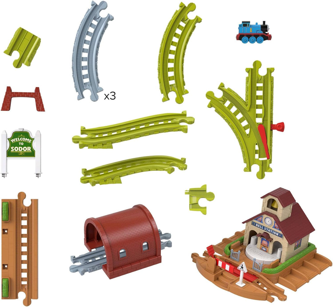 Thomas &amp; Friends Glockenstation Spielset und Schiebebahn | Enthält 1 Lok und Schiene, Details: Glock