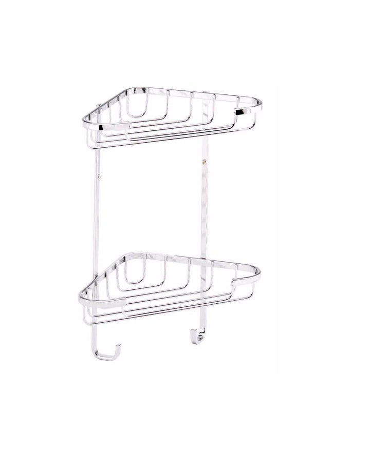 Croydex Medium 2-stufig Rost Corner Basket, Silber Mittelgrosser 2-stöckiger Eckkorb, Mittelgrosser