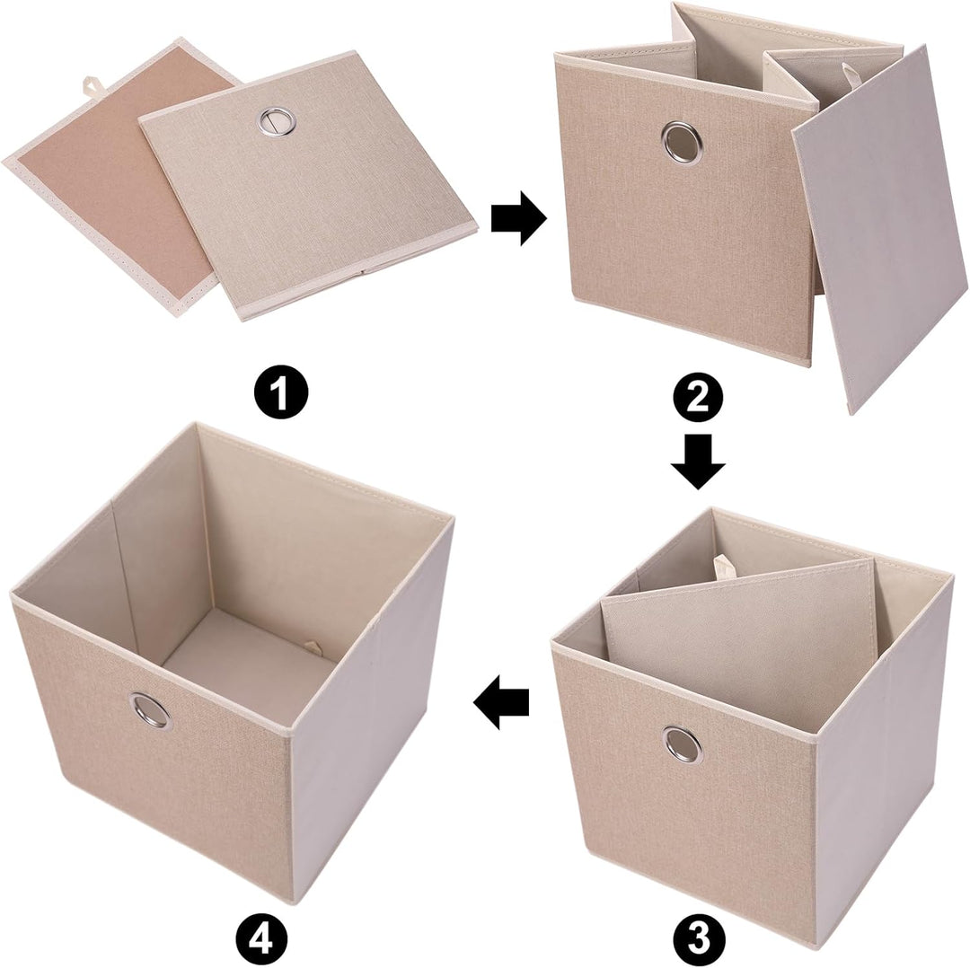 JAKAGO 6 Stück Faltbare Aufbewahrungsbox 30 x 30 x 30 cm Stoff Aufbewahrungswürfel Faltbox für Kalla