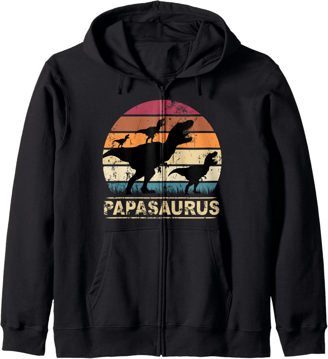 Papasaurus Dinosaurier - Papa von drei Kinder Dino Drillinge Kapuzenjacke