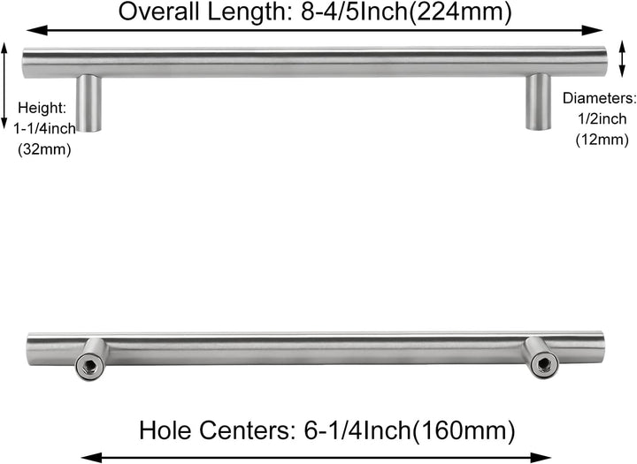LONTAN 25 Stück Griffe für Küchenschränke Schrankgriffe 160mm lochabstand Küchengriffe Edelstahl Geb