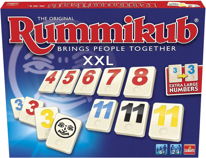 Rummikub XXL mit den grössten Zahlen, leichter zu lesen, das berühmte Strategiespiel für die ganze F