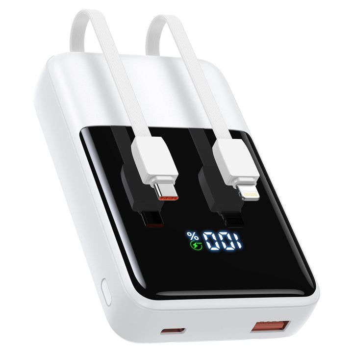 Aioneus 20.000 mAh Powerbank mit integrierten Kabeln, 22,5 W PD Schnellladegerät, tragbares Ladegerä