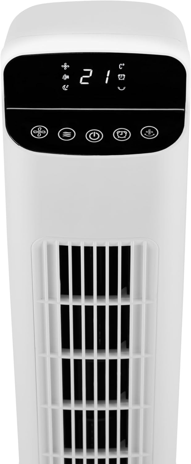 MEDION P15 TF Turmventilator mit Fernbedienung (5 Geschwindigkeitsstufen, leiser Schlafmodus, 45 Wat