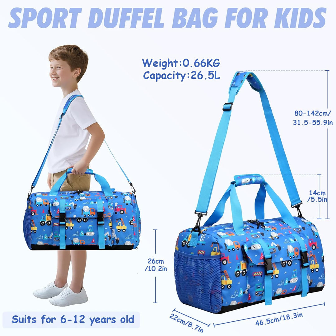 Kinder Reisetasche, Kasgo Duffle Bag für Kinder Jungen Mädchen Wasserabweisend Duffel Sport Carry On