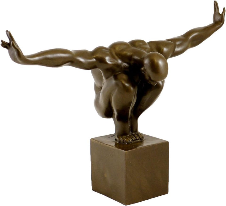 Kunst & Ambiente - Moderne Bronzefigur - Der Athlet - signiert Milo - Echte Bronze Figur - Sport Sku