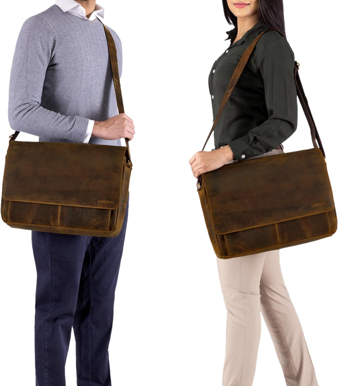 STILORD 'Lonzo' Vintage Umhängetasche echtes Büffel-Leder Messenger Bag für Herren und Damen Unitasc