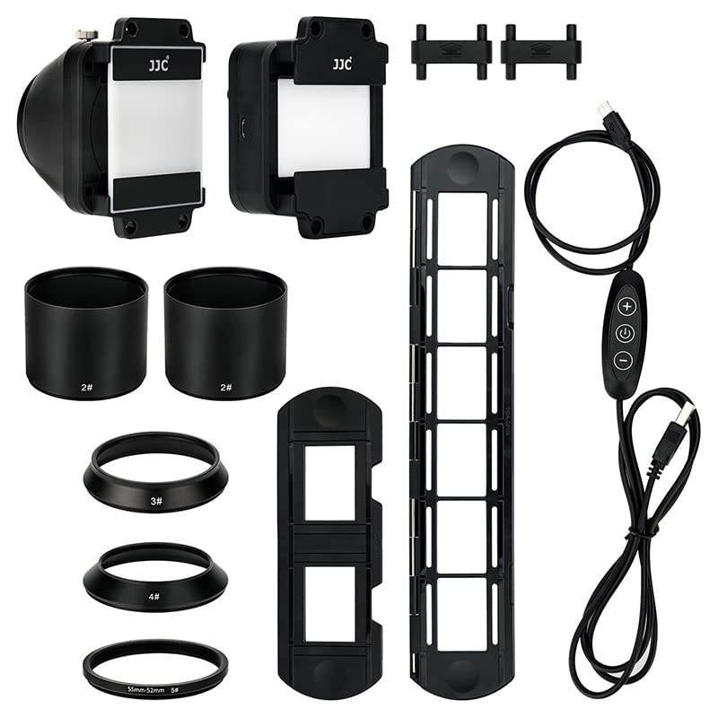 JJC ES-2 Film-Digitalisierungsadapter mit 6500 K USB-LED-Beleuchtungsset, Negativfilm-Kopierscanner