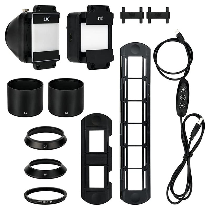 JJC ES-2 Film-Digitalisierungsadapter mit 6500 K USB-LED-Beleuchtungsset, Negativfilm-Kopierscanner