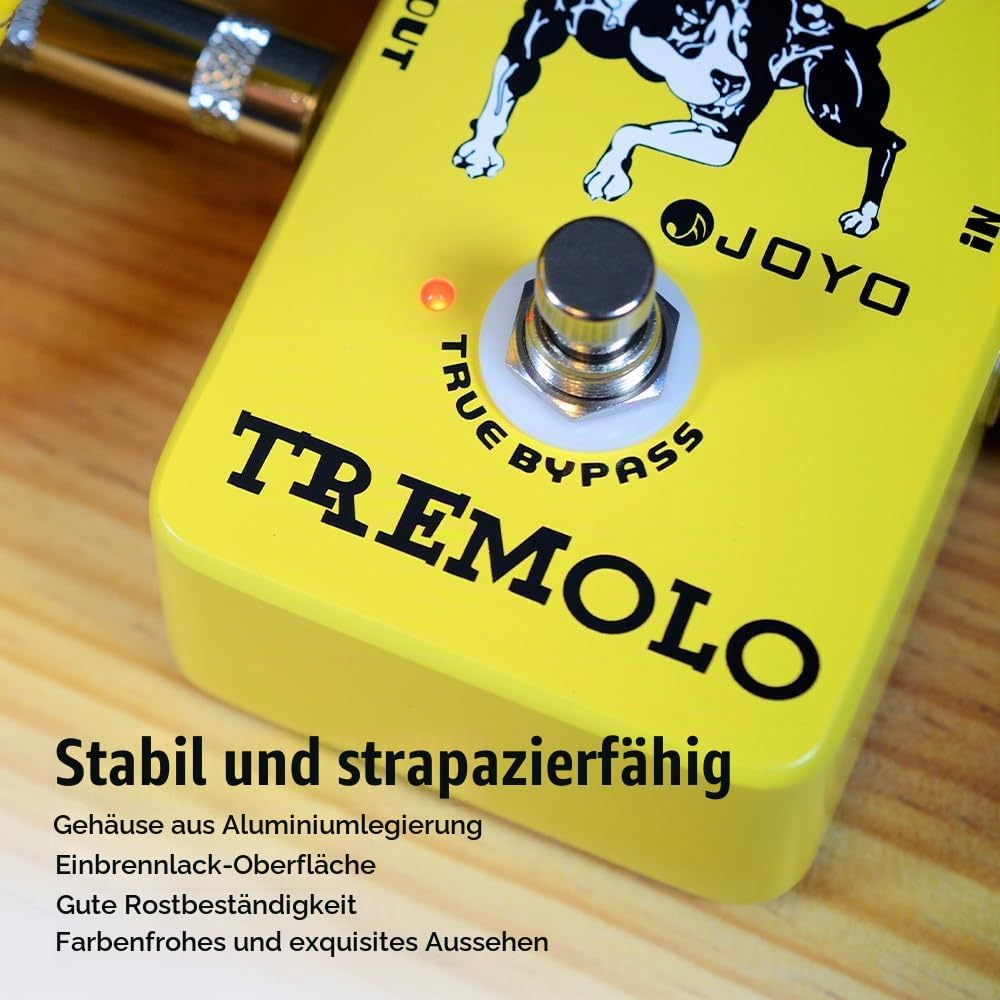 JOYO Tremolo-Effektpedal Beloved Old Amps Photoelektrische Röhrenschaltung Tremolo für E-Gitarren-Ef