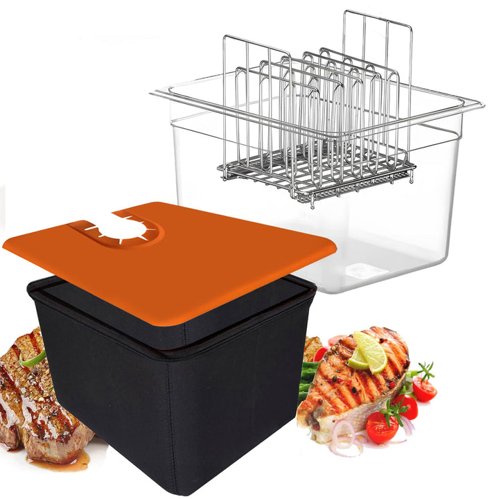 Sous Vide Set 12L mit Deckel und Rack Tools Container mit Isolierung Fassungsvermögen Slow Cooker Be