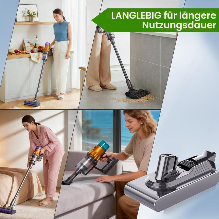 Akku für Dyson V12 Serie, 8000mAh Neues Upgrade Hochkapazitäts Ersatzakku für Dyson v12 Detect Slim/