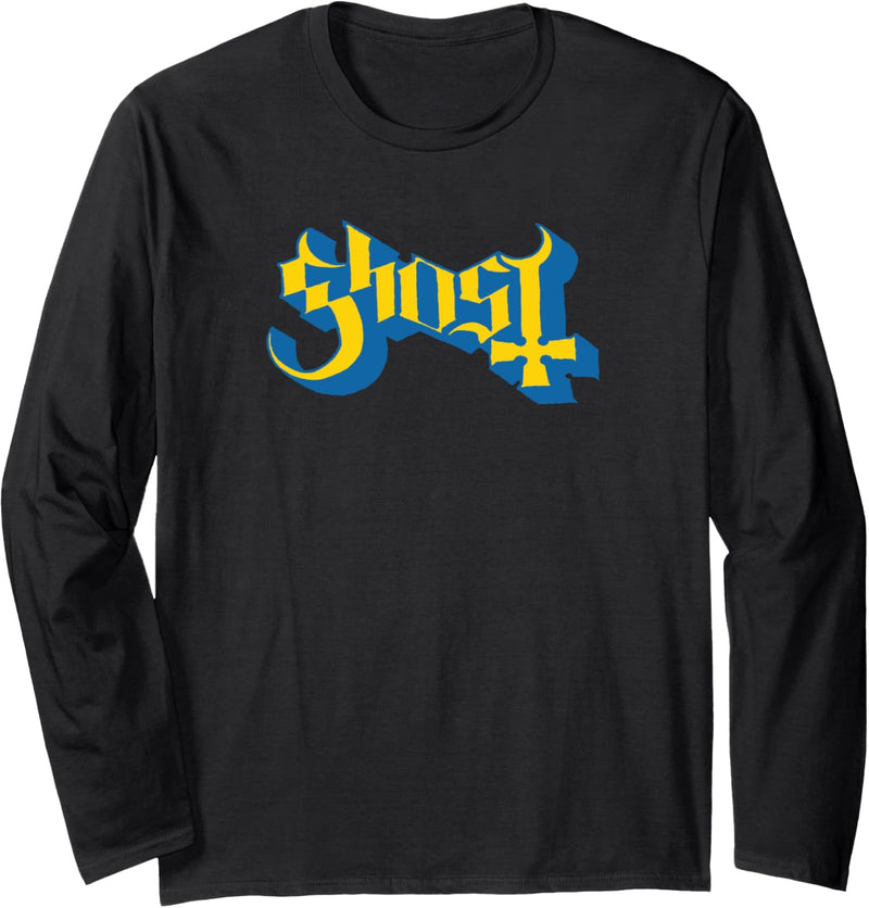 Ghost - Blue and Yellow Logo Langarmshirt