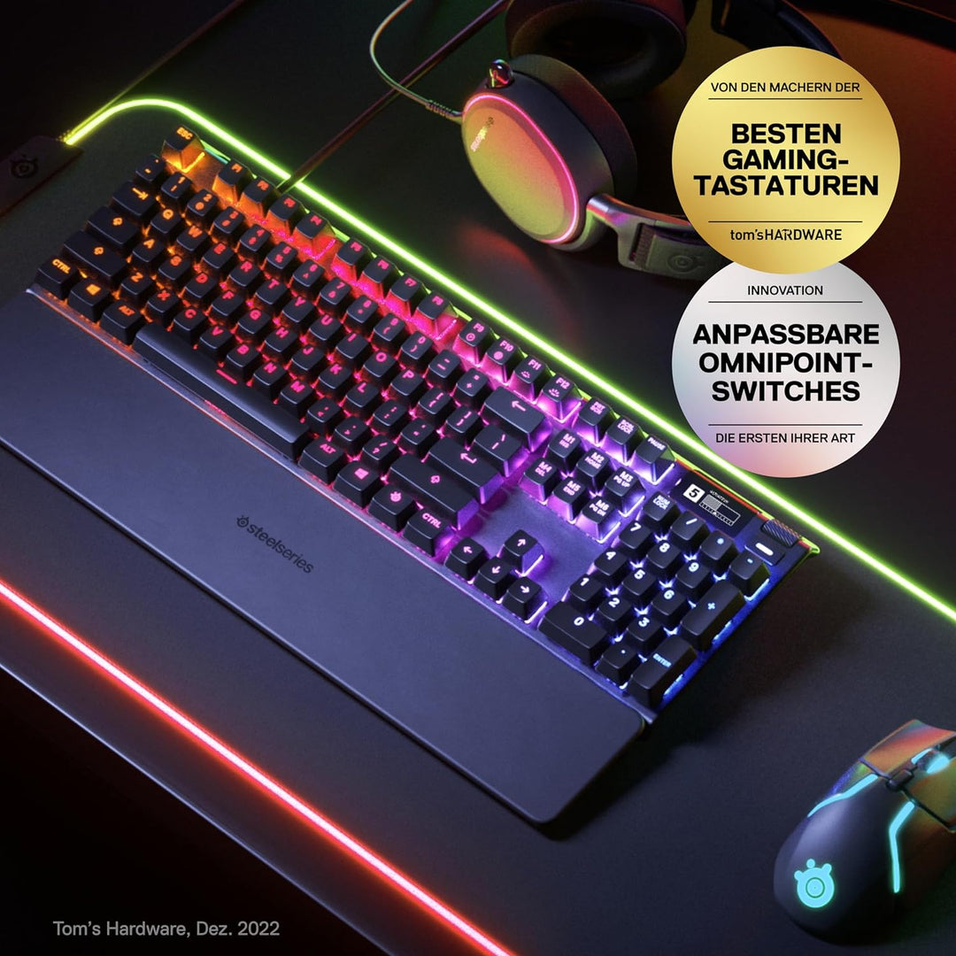 SteelSeries Apex Pro HyperMagnetic Gaming-Tastatur – Die schnellste Tastatur der Welt – Anpassbares