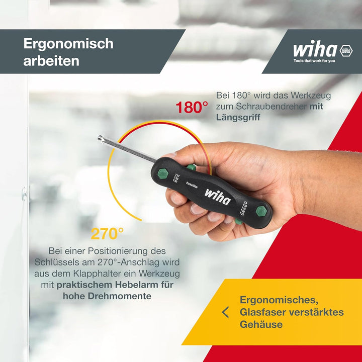 Wiha Multitool PocketStar® TORX 8-tlg., per Tastendruck schneller Zugriff, als Längs- und Quergriff