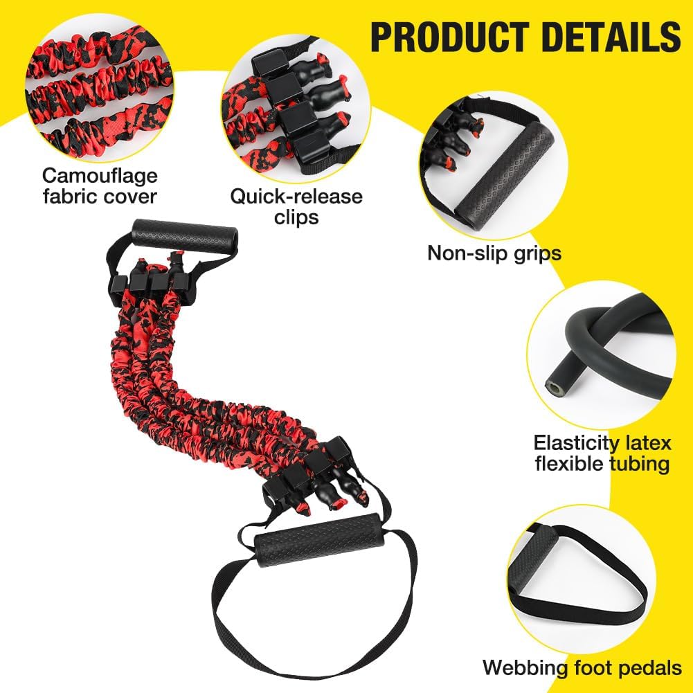 Flintronic Verstellbarer Chest Expander Fitness Widerstandsbänder mit 3 Strings o 5 Strings, Verstel
