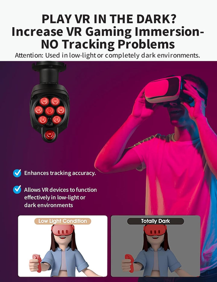 Lonnky 8-LED Infrarotstrahler für IP-Kameras, CCTV und VR (Quest, Quest 2, Quest 3, VR2 Playstation,