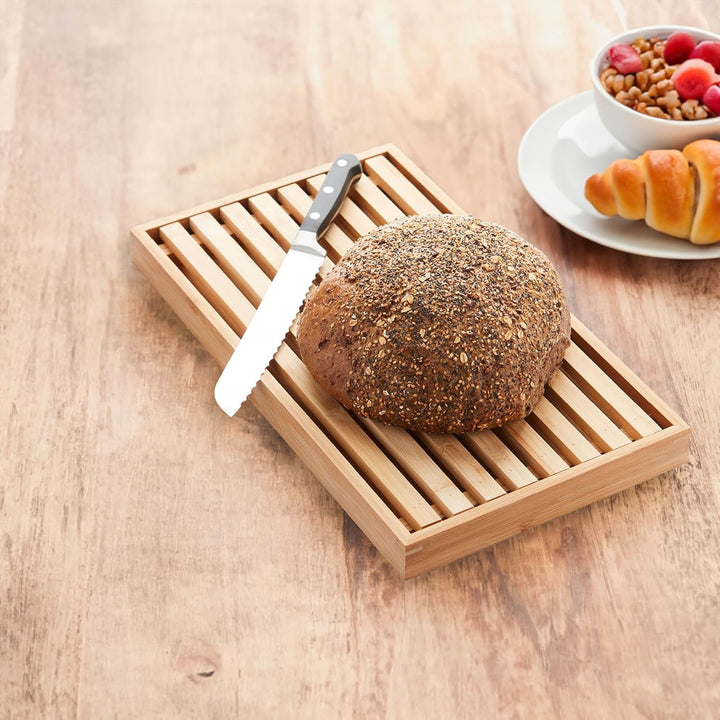 Point-Virgule Brotschneidebrett mit krümelrost, Schneidebrett mit Auffangschale, Schneidebrett Brot,