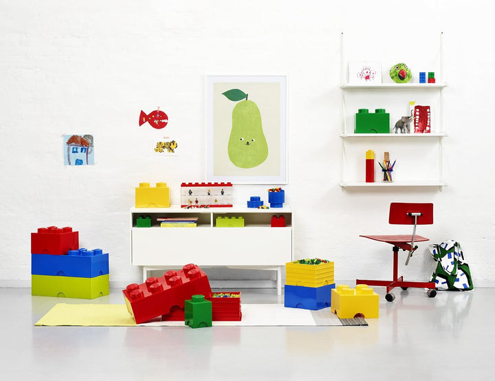 LEGO Aufbewahrungsstein, 4 Noppen, Stapelbare Aufbewahrungsbox, 5,7 l, weiss White, White