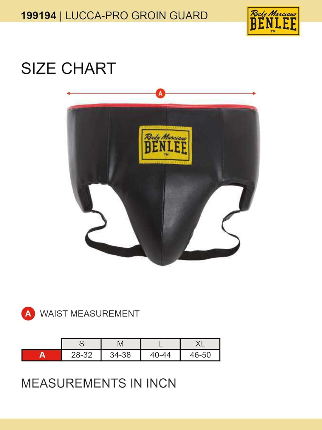 Benlee Rocky Marciano Unisex – Erwachsene Lucca Artificial Leather Groinguard XL Schwarz, XL Schwarz