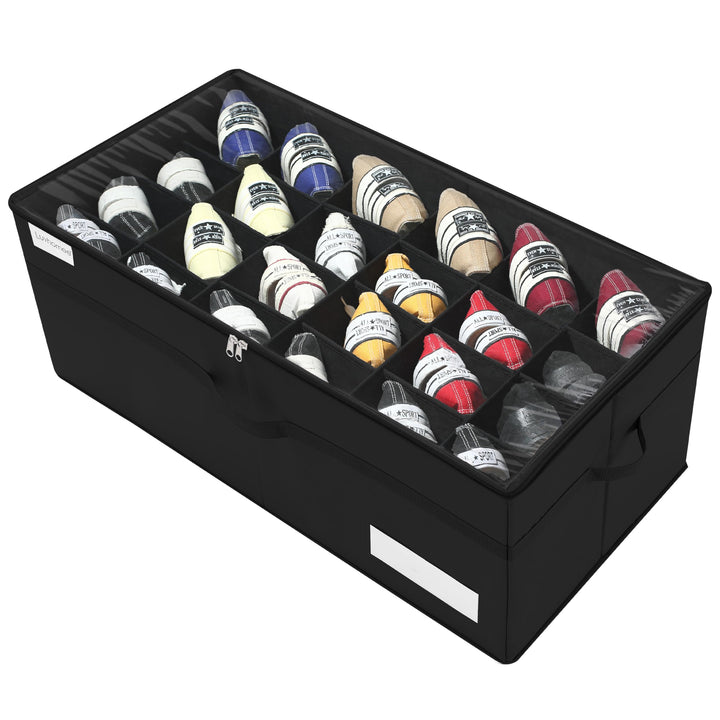 Schuhorganizer für Closet, Passt 24 Paare, grosse Schuhschrank, Schuhbox mit Durchsichtigem Deckel,